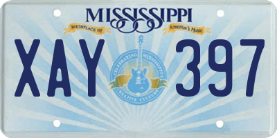 MS license plate XAY397