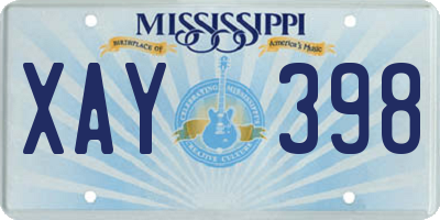 MS license plate XAY398