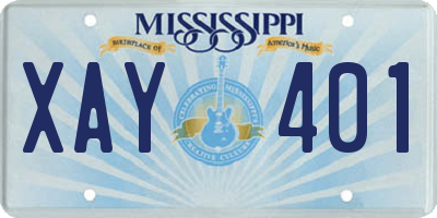 MS license plate XAY401