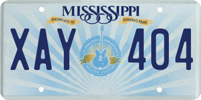 MS license plate XAY404