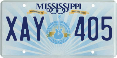 MS license plate XAY405