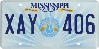 MS license plate XAY406