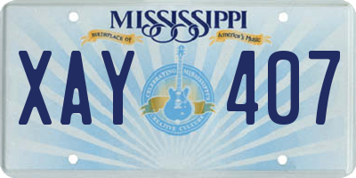 MS license plate XAY407