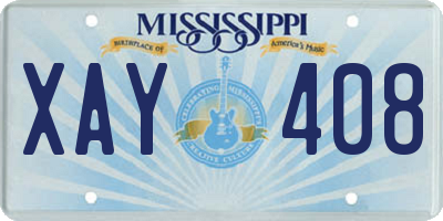 MS license plate XAY408