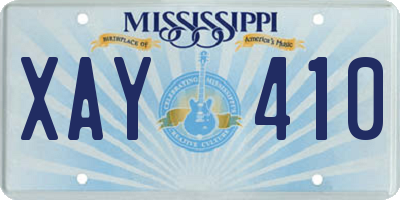 MS license plate XAY410