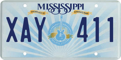 MS license plate XAY411