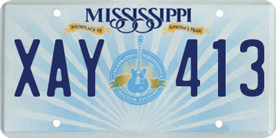MS license plate XAY413