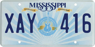 MS license plate XAY416