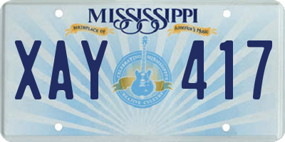MS license plate XAY417