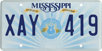 MS license plate XAY419