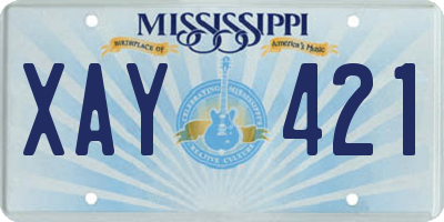 MS license plate XAY421