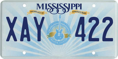 MS license plate XAY422