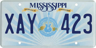MS license plate XAY423
