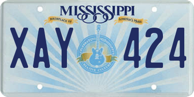 MS license plate XAY424