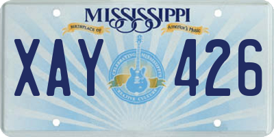 MS license plate XAY426