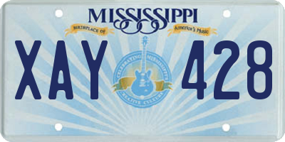 MS license plate XAY428