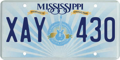 MS license plate XAY430