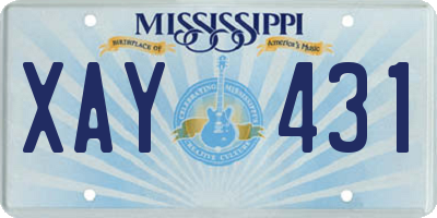 MS license plate XAY431