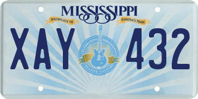 MS license plate XAY432