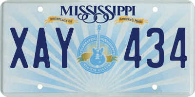 MS license plate XAY434