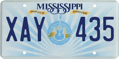 MS license plate XAY435
