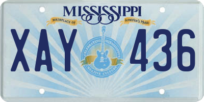 MS license plate XAY436