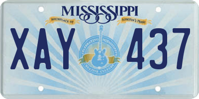 MS license plate XAY437