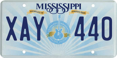 MS license plate XAY440