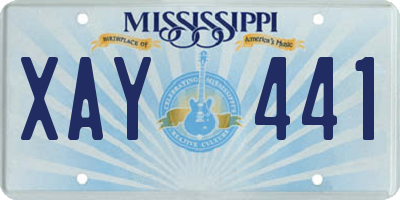 MS license plate XAY441