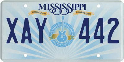MS license plate XAY442