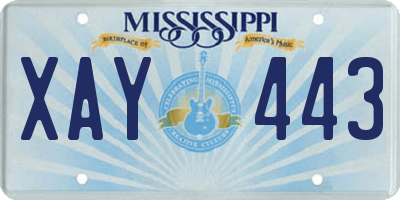 MS license plate XAY443