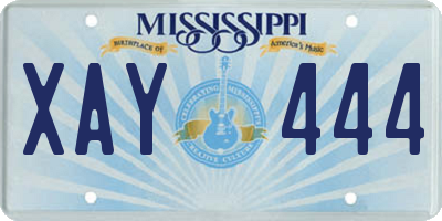 MS license plate XAY444