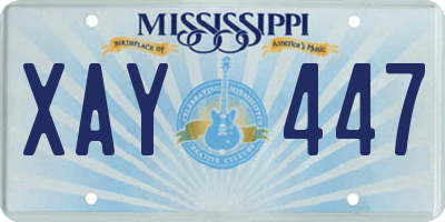 MS license plate XAY447