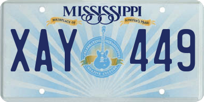 MS license plate XAY449