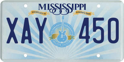 MS license plate XAY450