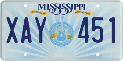MS license plate XAY451