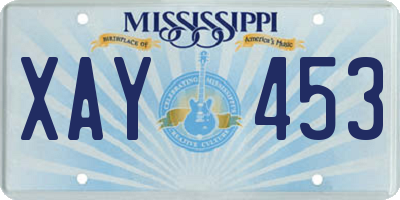 MS license plate XAY453