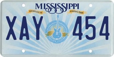 MS license plate XAY454