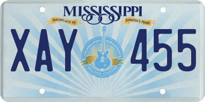 MS license plate XAY455