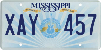 MS license plate XAY457
