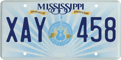 MS license plate XAY458