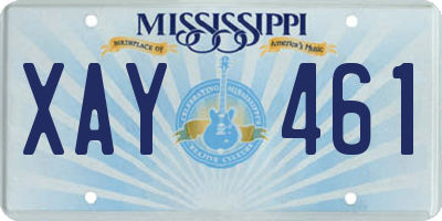 MS license plate XAY461