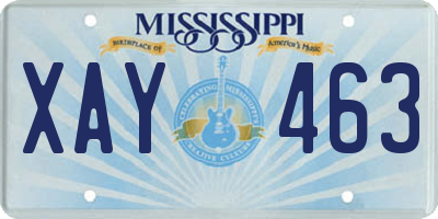 MS license plate XAY463