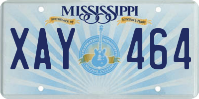 MS license plate XAY464