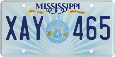 MS license plate XAY465