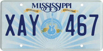 MS license plate XAY467