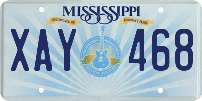 MS license plate XAY468