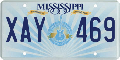 MS license plate XAY469