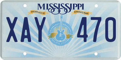 MS license plate XAY470