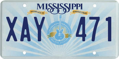 MS license plate XAY471